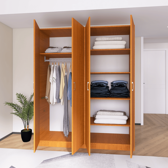 Dulap cu 4 rafturi H200 X L80 X A50cm, PAL 18mm, Culoare Cires [5]