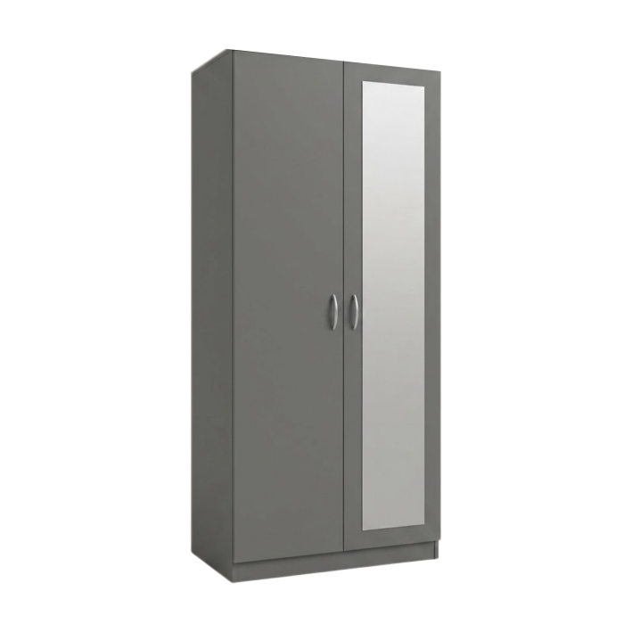 Dulap cu 4 rafturi cu Oglinda,  H200 X L80 X A50cm, PAL 18mm, Culoare GRI ANTRACIT [2]