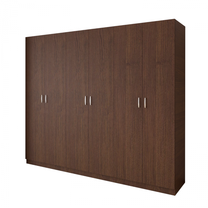 Dulap cu 6 usi cu bara haine si rafturi, H200 X L240 X A50cm, PAL 18mm, Culoare Wenge [3]
