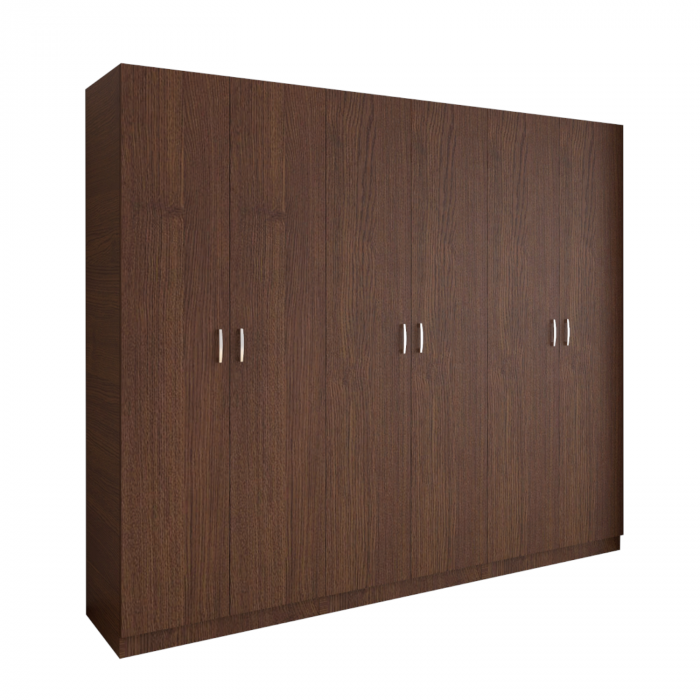 Dulap cu 6 usi cu bara haine si rafturi, H200 X L240 X A50cm, PAL 18mm, Culoare Wenge [1]