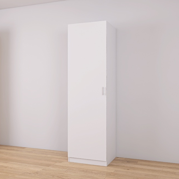 Dulap cu o usa cu 2 bare haine, H197 x L45 x A50 cm, PAL 18mm, Culoare Alb [2]