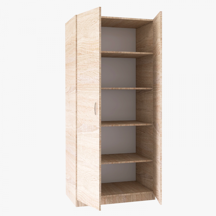 Dulap 2 usi cu 4 rafturi, H200 X L80 X A50cm, PAL 18mm, Culoare Sonoma [1]