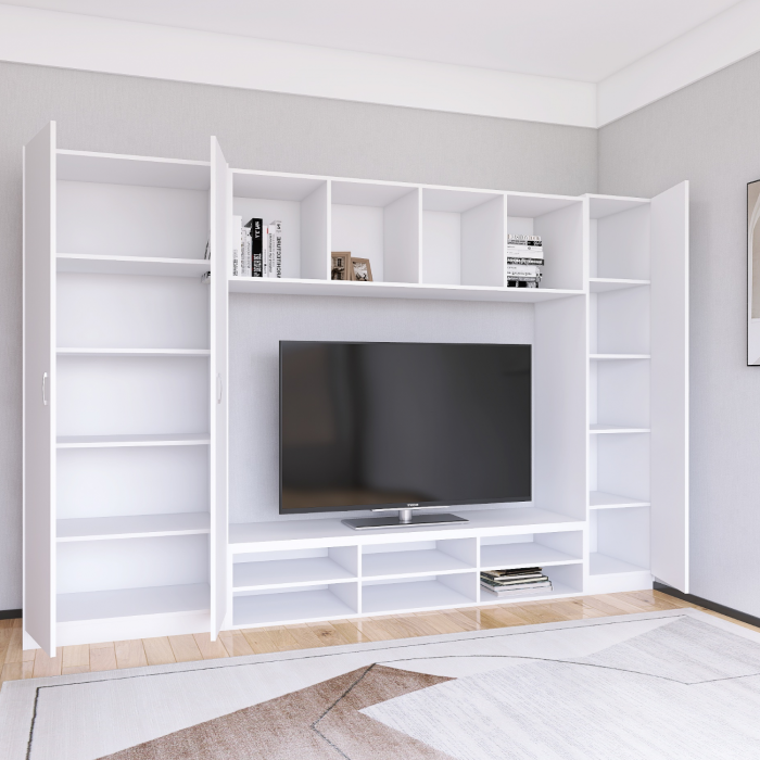Living Alex L245 x A50 x H200 cm, Culoare Alb, Pal 18mm, Cant ABS [2]