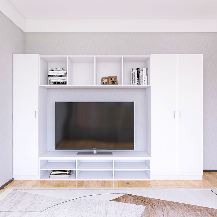 Living Alex L245 x A50 x H200 cm, Culoare Alb, Pal 18mm, Cant ABS [3]
