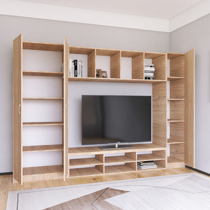Living Alex L245 x A50 x H200 cm, Culoare Stejar Sonoma , Pal 18mm, Cant ABS [2]
