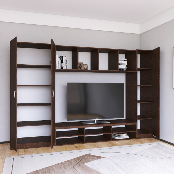 Living Alex L245 x A50 x H200 cm, Culoare Wenge, Pal 18mm, Cant ABS [2]