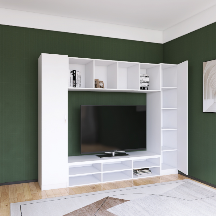 Living Eva L210 x A50 x H200 cm, Culoare Alb, Pal 18mm, Cant ABS [4]