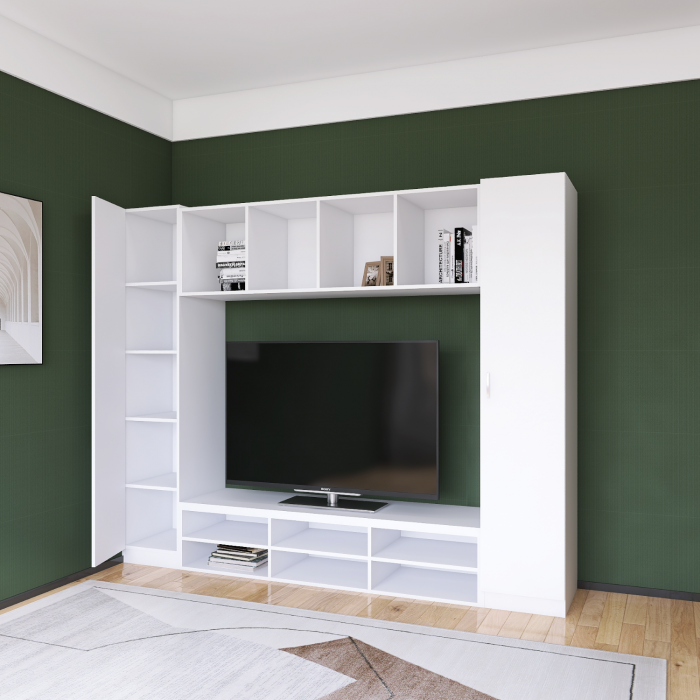 Living Eva L210 x A50 x H200 cm, Culoare Alb, Pal 18mm, Cant ABS [3]