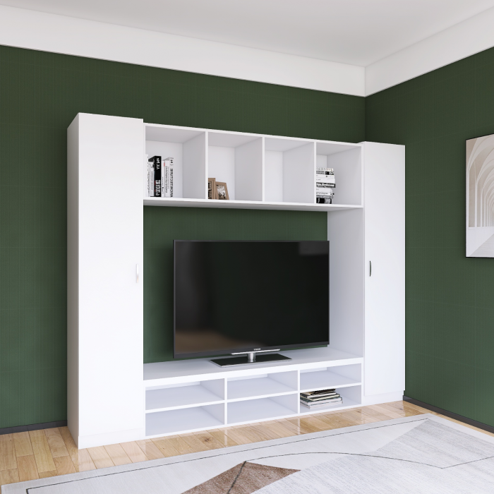 Living Eva L210 x A50 x H200 cm, Culoare Alb, Pal 18mm, Cant ABS [1]