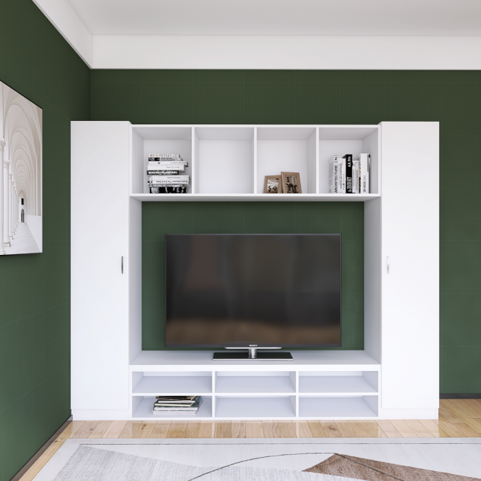 Living Eva L210 x A50 x H200 cm, Culoare Alb, Pal 18mm, Cant ABS [2]
