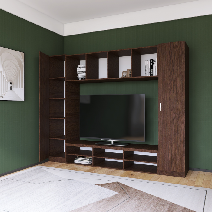 Living Eva L210 x A50 x H200 cm, Culoare Wenge, Pal 18mm, Cant ABS [4]