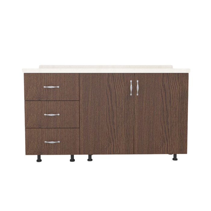 Set Corp Bucatarie L120 x H90 x A50cm, Culoare Wenge , Picioare Reglabile, Blat Termorezistent 2.8 cm [3]