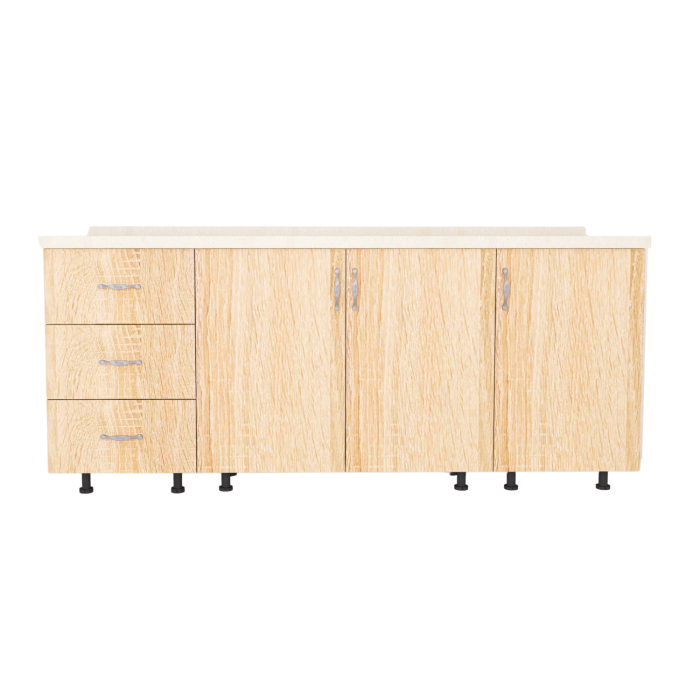 Set Corp Bucatarie L160 x H90 x A50cm, Culoare Sonoma, Picioare Reglabile, Blat Termorezistent 2.8 cm [3]