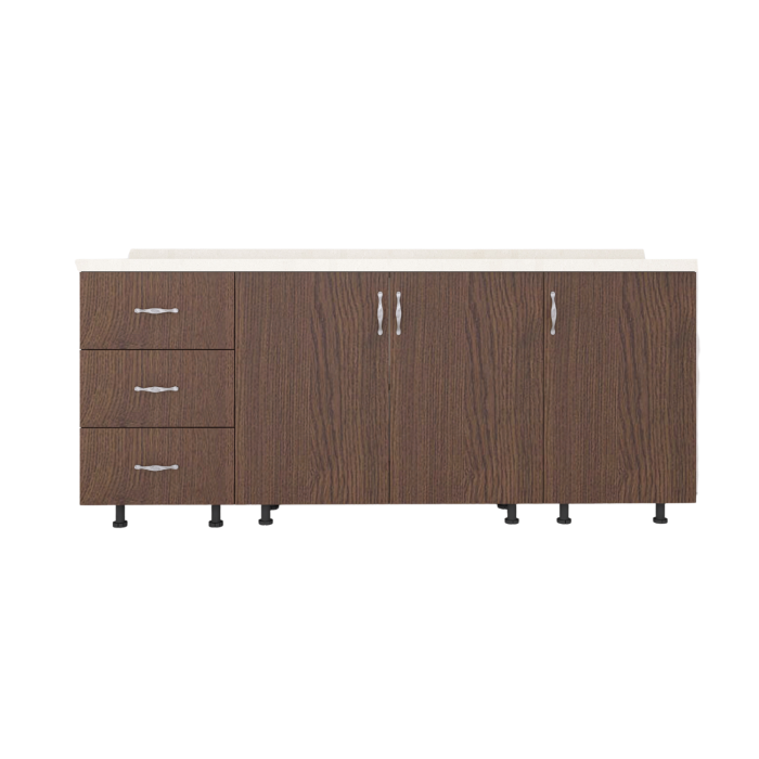 Set Corp Bucatarie L160 x H90 x A50cm, Culoare Wenge, Picioare Reglabile, Blat Termorezistent 2.8 cm [3]