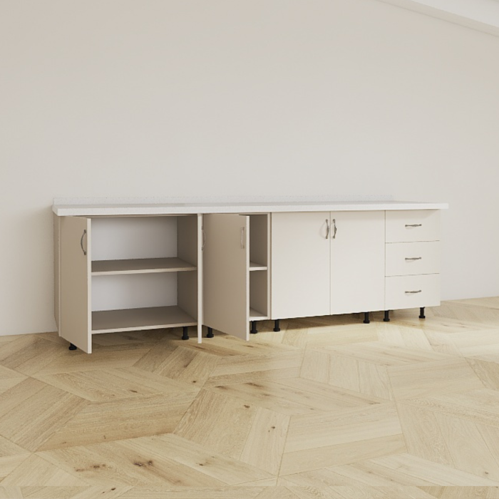 Set Corp Bucatarie L240 x H90 x A50cm, Culoare Casmir, Picioare Reglabile, Blat Termorezistent 2.8 cm [2]