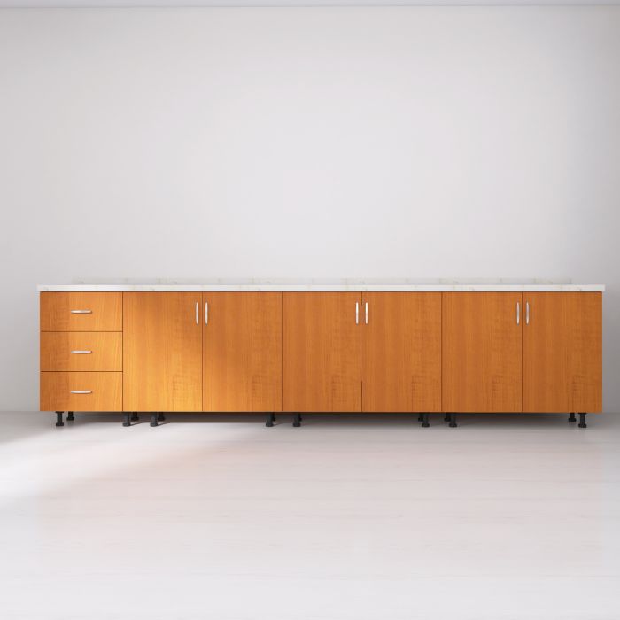 Set Corp Bucatarie L260 x H90 x A50cm, Culoare CIRES, Picioare Reglabile, Blat Termorezistent 2.8 cm [3]