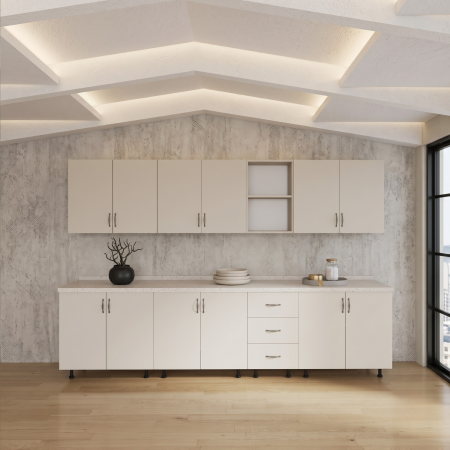 Bucatarie 260 cm LORA Lungime, Material PAL 18mm, Culoare CASMIR , Blat Termorezistent [3]