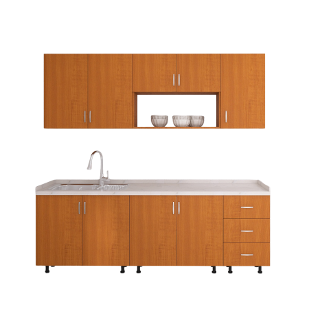 Bucatarie 200 cm Lungime, Material PAL 18mm, Culoare Cires, Blat termorezistent [1]