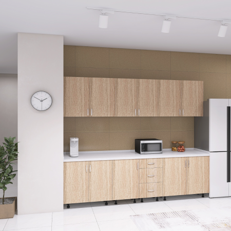 Bucatarii - Bucatarie 240 cm Lungime, Material PAL 18mm, Culoare STEJAR SONOMA, Blat termorezistent 2.8 cm Grosime