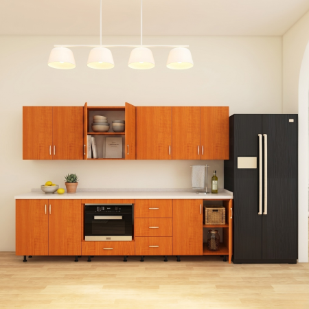 Bucatarii - Bucatarie 240cm Lungime, Material PAL 18mm, Culoare CIRES , Blat termorezistent 2.8 cm Grosime