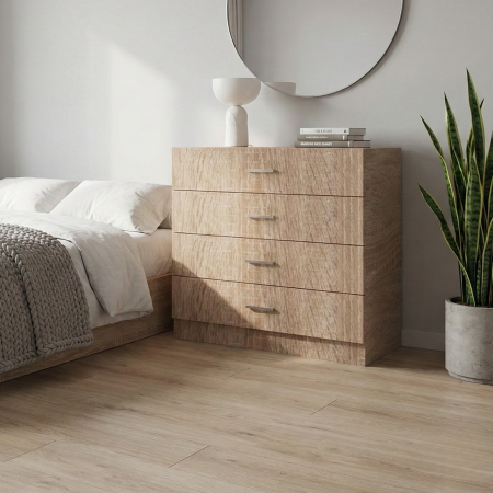 COMODE - Comoda 4 sertare H80 x A50 x L80cm, Culoare Sonoma , Pal 18mm