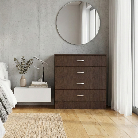 COMODE - Comoda 4 sertare H80 x A50 x L80cm, Culoare Wenge, Pal 18mm