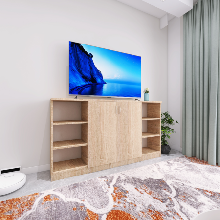 COMODE - Comodă TV H80 x L120 x A50 cm, PAL 18mm, Culoare Stejar Sonoma