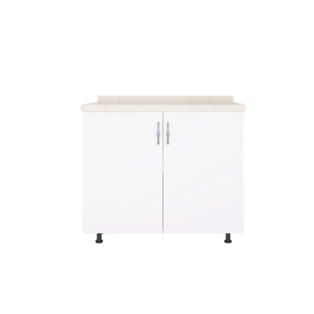 Corp Baza Bucatarie H90xA50xL80 cm, Culoare Alb, Picioare Reglabile [2]