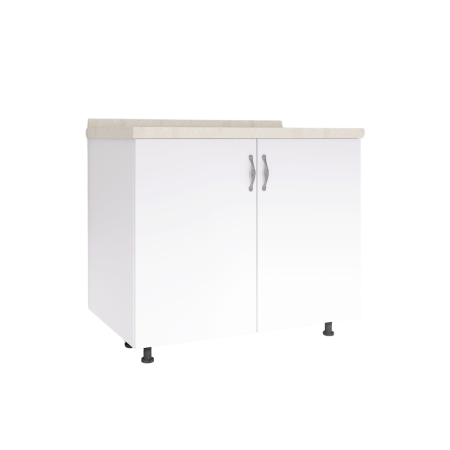 Corpuri Bucatarie Modulare - Corp Baza Bucatarie H90xA50xL80 cm, Culoare Alb, Picioare Reglabile