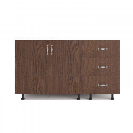 Corp inferior bucatarie 120cm, PAL 18mm, Blat 2.8cm, Culoare Wenge [1]