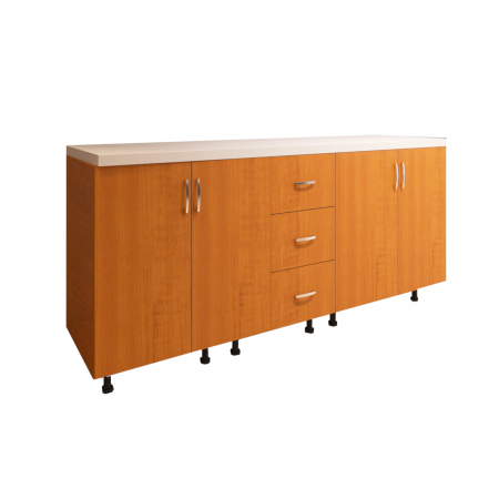Corpuri Bucatarie Modulare - Corp Baza Bucatarie H90 x A50 x L200cm, Culoare Cires, Picioare Reglabile
