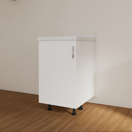 Corpuri Bucatarie Modulare - Corp inferior bucatarie 40cm, PAL 18mm, Blat 2.8cm, Culoare Alb