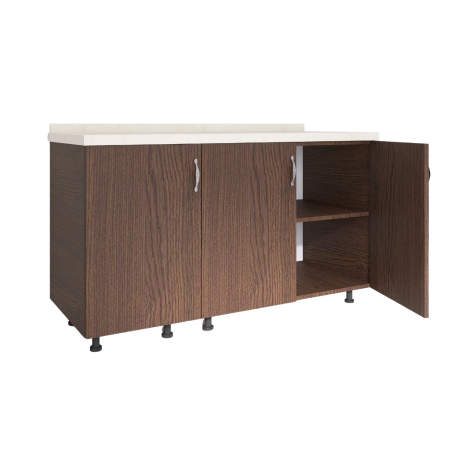 Corp Inferior Bucatarie cu 3 usi, 120cm Lungime , PAL 18mm, Blat 2.8cm, Culoare Wenge [1]