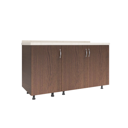 Corpuri Bucatarie Modulare - Corp Inferior Bucatarie cu 3 usi, 120cm Lungime , PAL 18mm, Blat 2.8cm, Culoare Wenge