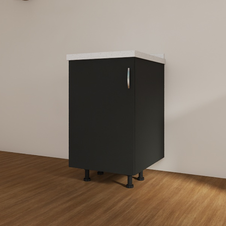 Corpuri Bucatarie Modulare - Corp Inferior Bucatarie L40 x A50 x H90cm, PAL 18mm, Blat 2.8cm, Culoare Gri Antracit