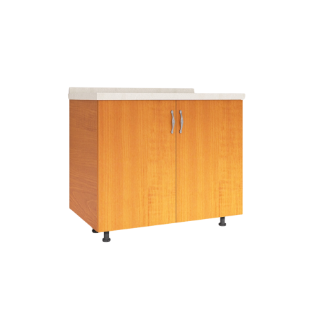 Corpuri Bucatarie Modulare - Corp inferior bucatarie L80 x H90 x A50cm, PAL 18mm, Blat 2.8cm, Culoare Cires