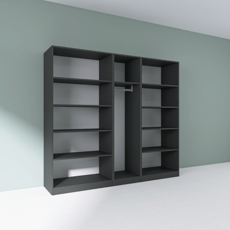 Dressing Dormitor L205 x H200 x A50 cm, Culoare Gri Antracit , Pal 18mm, Cant ABS [2]