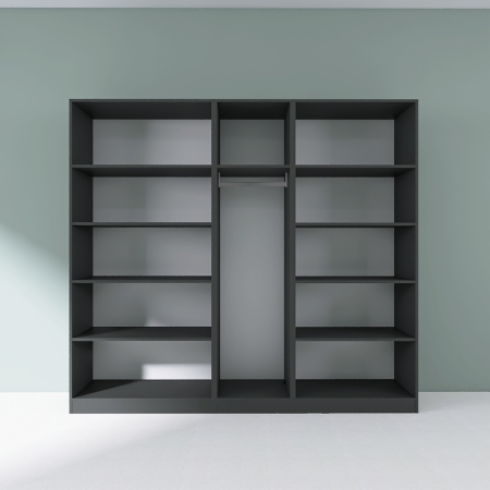 Dressing Dormitor L205 x H200 x A50 cm, Culoare Gri Antracit , Pal 18mm, Cant ABS [1]