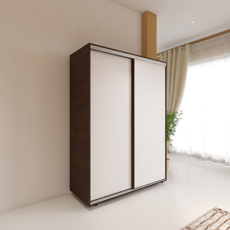 Dressinguri - Dressing Dormitor L120 x H200 x A60 cm, Culoare Wenge, Pal 18mm, Cant ABS, Manere Aluminiu