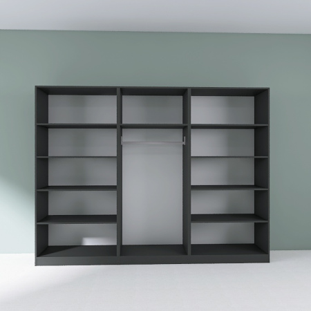 Dressing Dormitor L240 x H200 x A50 cm, Culoare Gri Antracit , Pal 18mm, Cant ABS [1]