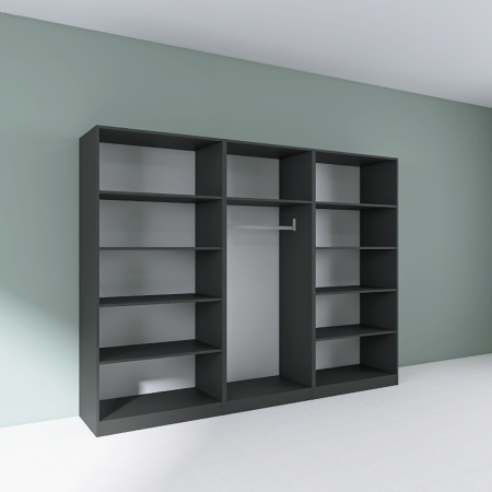 Dressing Dormitor L240 x H200 x A50 cm, Culoare Gri Antracit , Pal 18mm, Cant ABS [2]