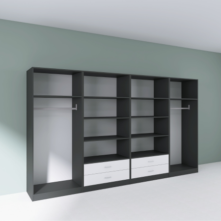 Dressing Dormitor L320 x H200 x A50 cm, Culoare Gri Antracit , Pal 18mm, Cant ABS [2]