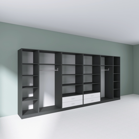 Dressing Dormitor L410 x H200 x A50 cm, Culoare Gri Antracit , Pal 18mm, Cant ABS [1]