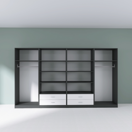 Dressing Dormitor L320 x H200 x A50 cm, Culoare Gri Antracit , Pal 18mm, Cant ABS [1]