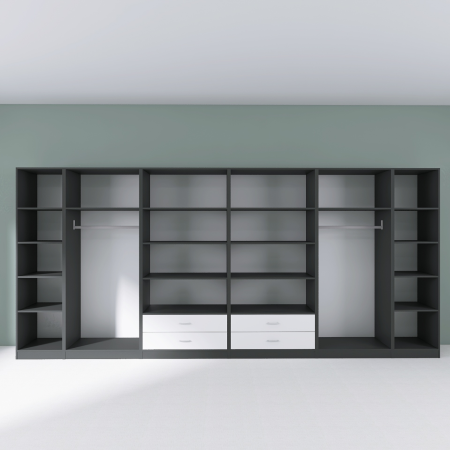 Dressing Dormitor L410 x H200 x A50 cm, Culoare Gri Antracit , Pal 18mm, Cant ABS [2]