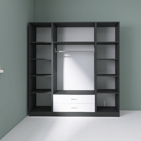 Dressinguri - Dressing Dormitor L170 x H200 x A50 cm, Culoare Gri Antracit , Pal 18mm, Cant ABS