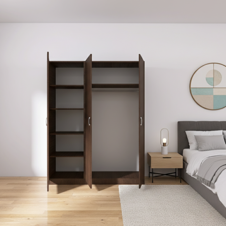 Dulap cu 3 usi - Dulap 3 usi 120 x 50 x 200cm, Culoare  Wenge, Pal 18mm