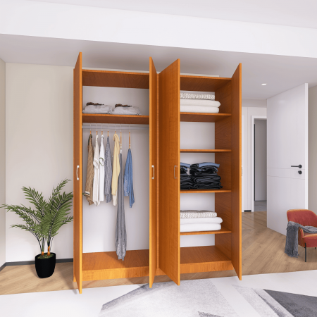 Dulap cu 4 rafturi H200 X L80 X A50cm, PAL 18mm, Culoare Cires [1]