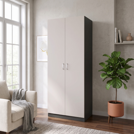 Dulapuri - Dulap cu 4 Rafturi, H200 X L80 X A50cm, PAL 18mm, Culoare CASMIR-  GRI ANTRACIT