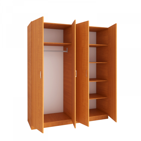 Dulap 4 usi - Dulap cu 4 rafturi H200 X L80 X A50cm, PAL 18mm, Culoare Cires